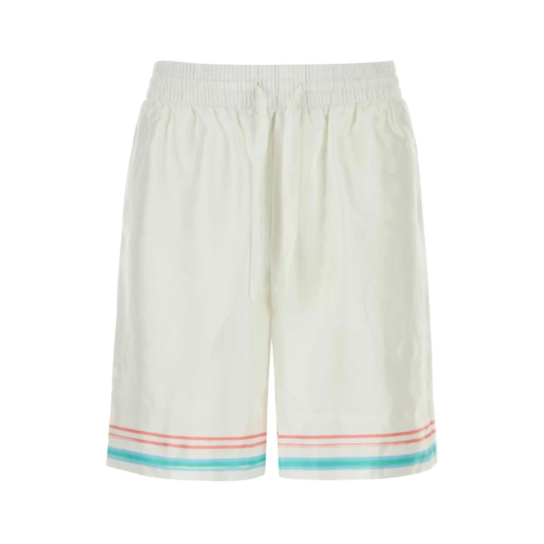 Casablanca White Silk Bermuda Shorts