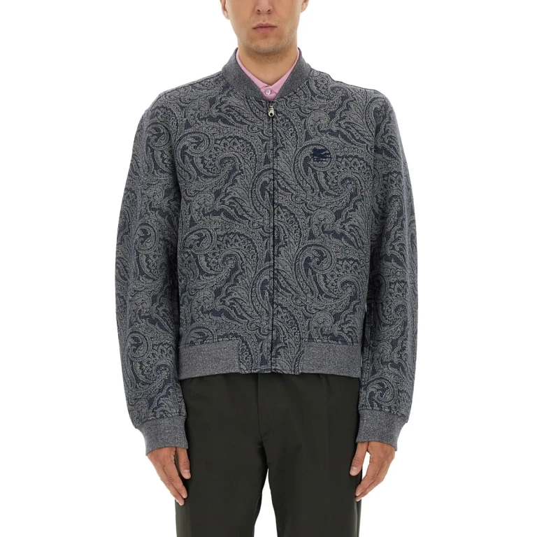 Etro Jacquard Bomber Jacket With Logo