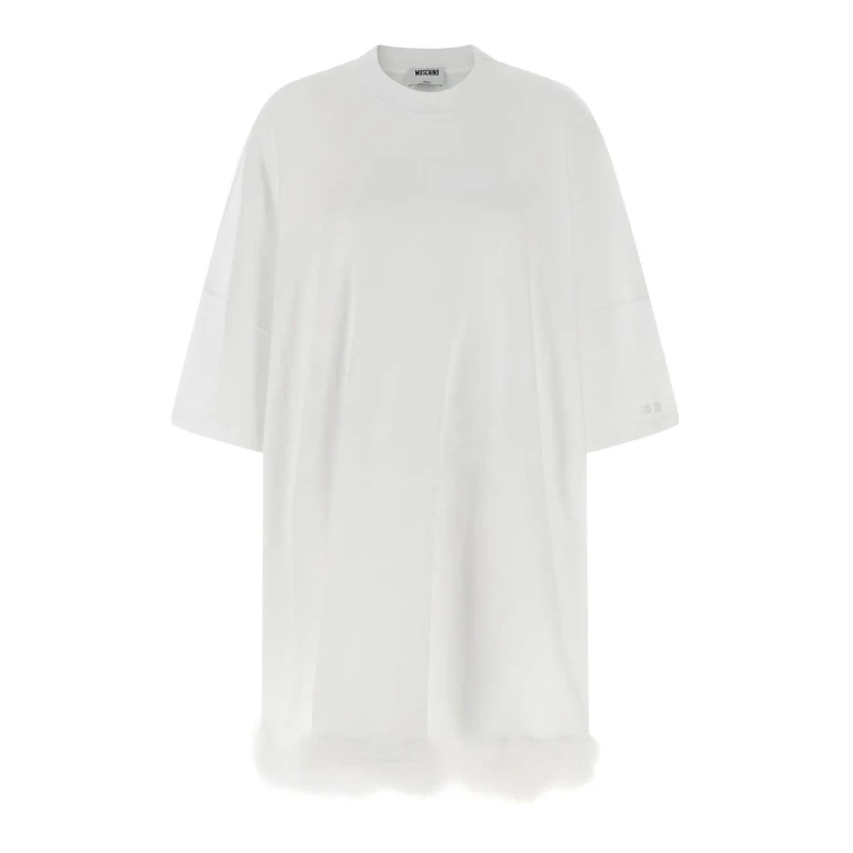 Moschino Robe Au Genou - Blanc