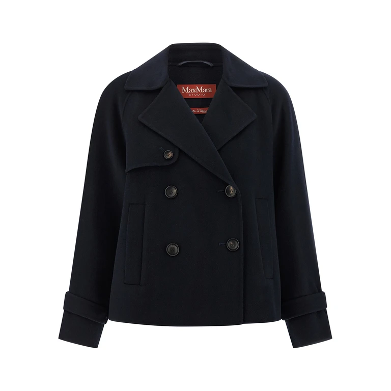 Max Mara Studio Nupar Coat Blue Virgin Wool Silk Cachemire Coats, Trench - Women