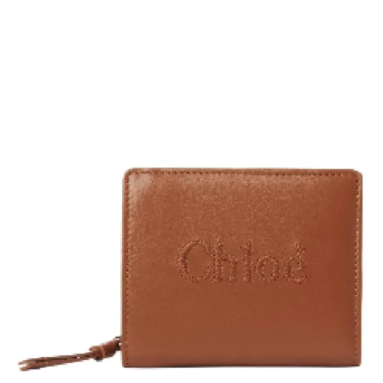 Chloe Soft Leather Logo Embroidered Sense Compact Wallet