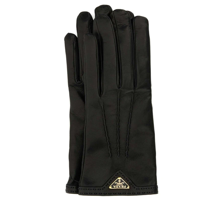 Prada Black Nappa Leather Gloves