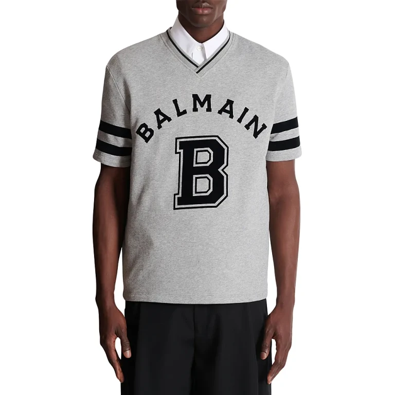 Balmain V-Neck Sport Graphic Tee