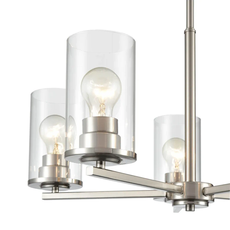 Brushed Nickel Five Light Chandelier from the Verlana Collection