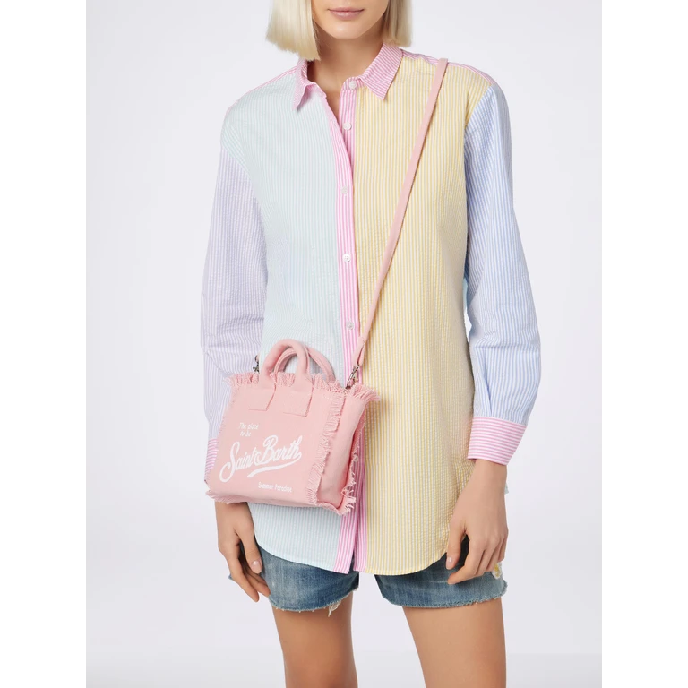 Mc2 Saint Barth Pink Cotton Canvas Mini Vanity Bag - Unisex