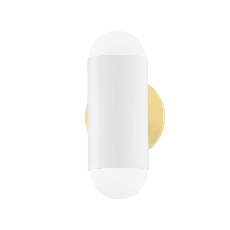 Kira 2-Light Wall Sconce in Aged Brass with Soft White Combo