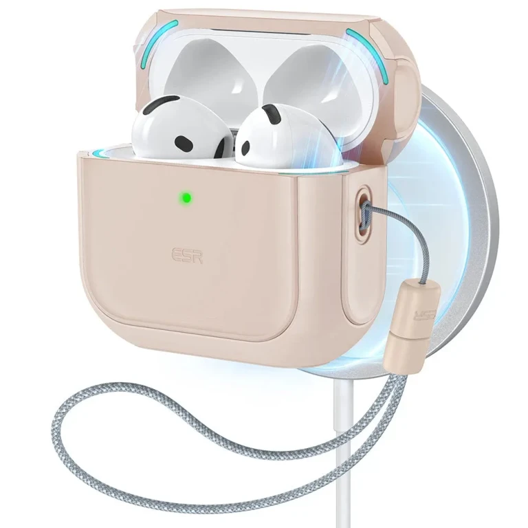 Funda híbrida ESR Orbit para AirPods 4 (HaloLock) - Titanio Desierto