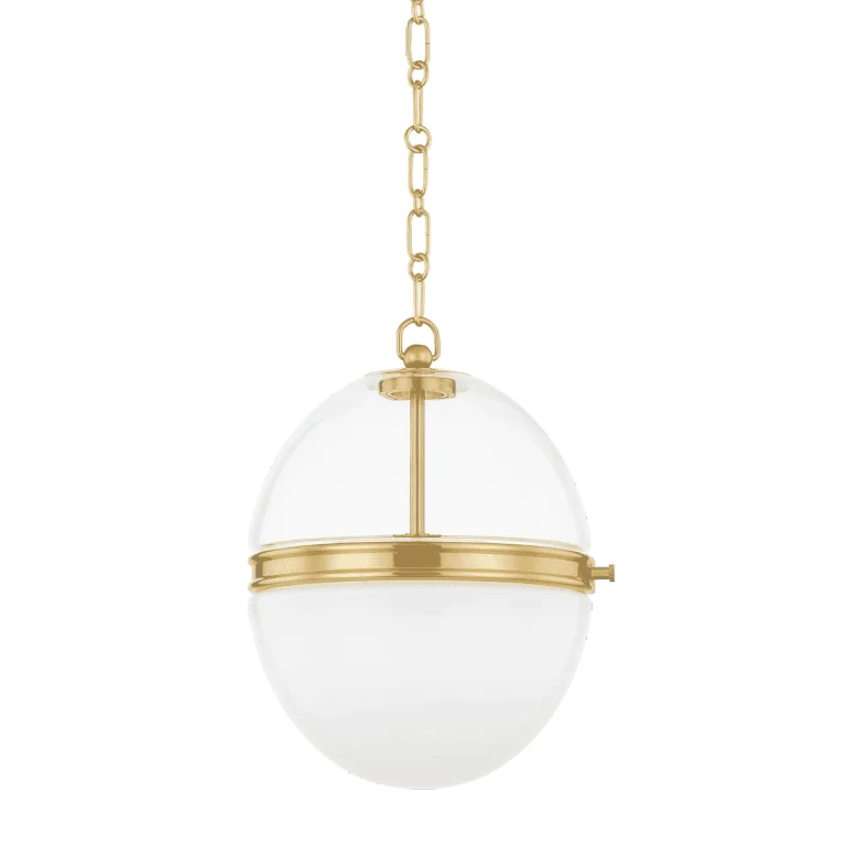 Aged Brass One Light Pendant from the Donnell Collection