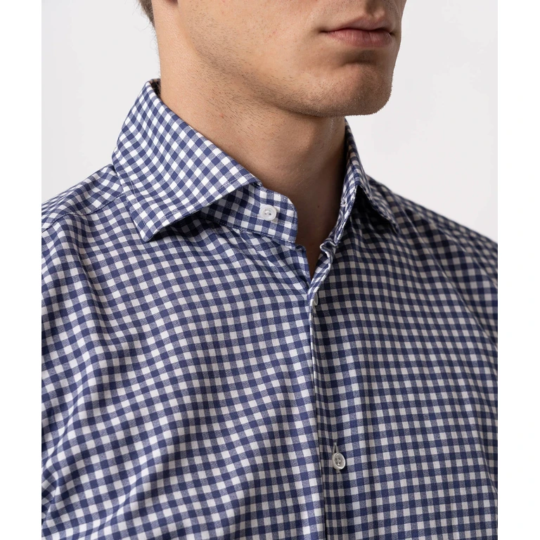 Larusmiani Casual Cotton Shirt Bercy Blue Sport - Men
