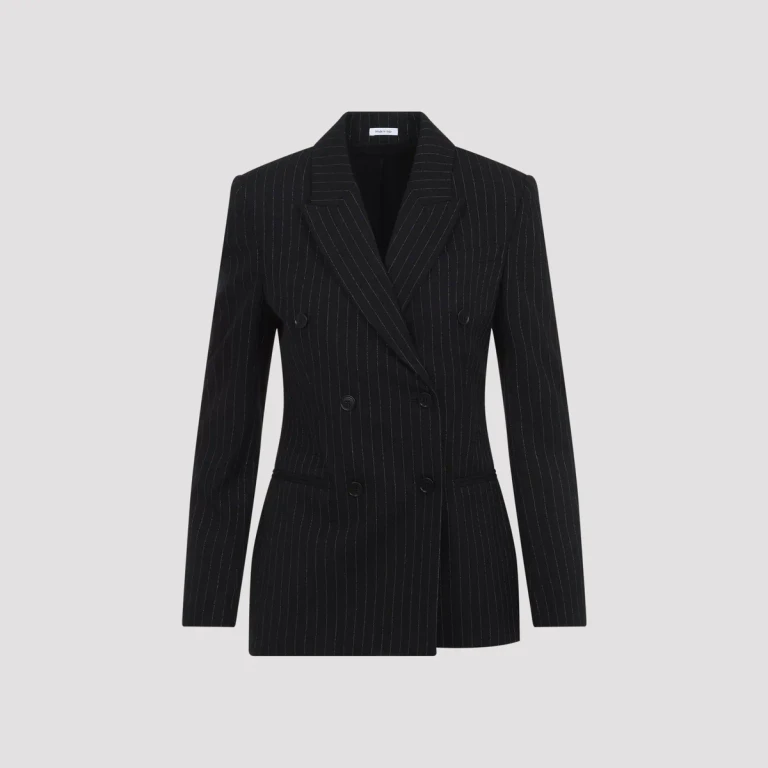 Blazer Alexander McQueen de risca de giz com lurex