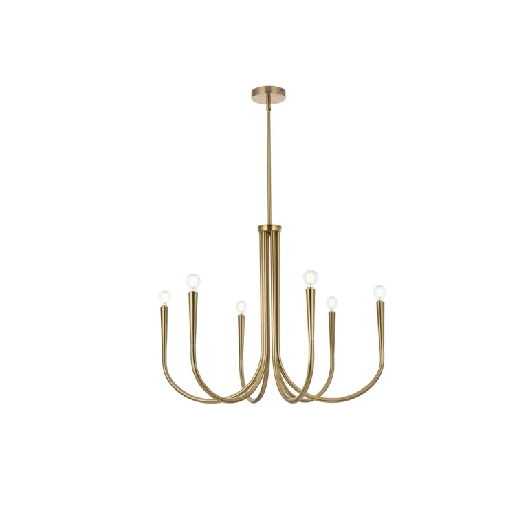 Gold Six Light Chandelier from the Layne Collection