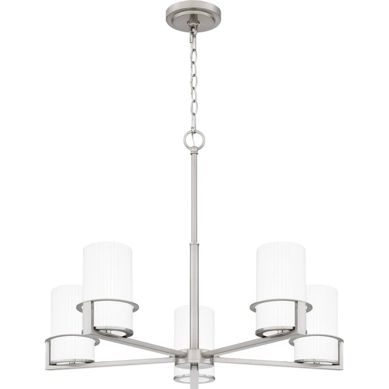 Brushed Nickel Five Light Chandelier from the Seymour Collection