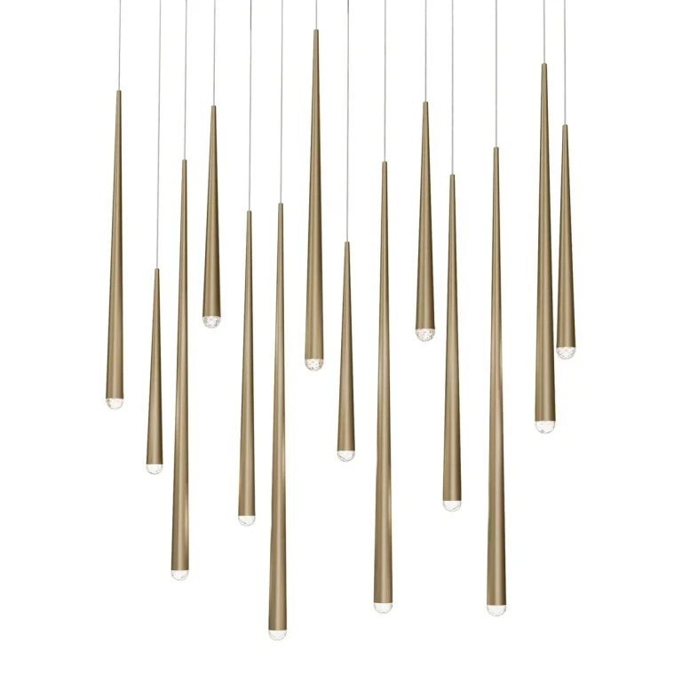 Aged Brass LED Pendant from the Cascade Collection