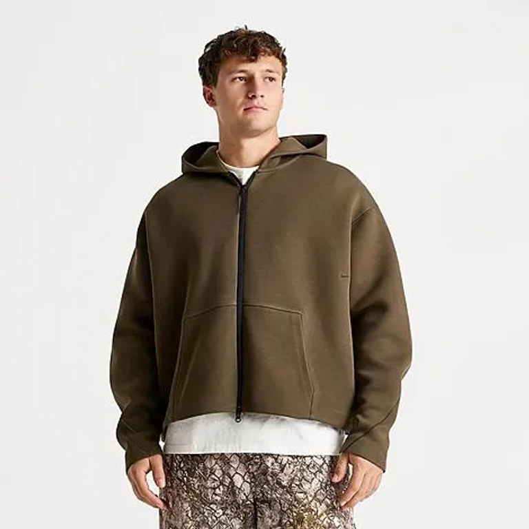 Nike Men's Tech Fleece Ergo Full-Zip Hoodie in Dark Hazel/Black Size: Small