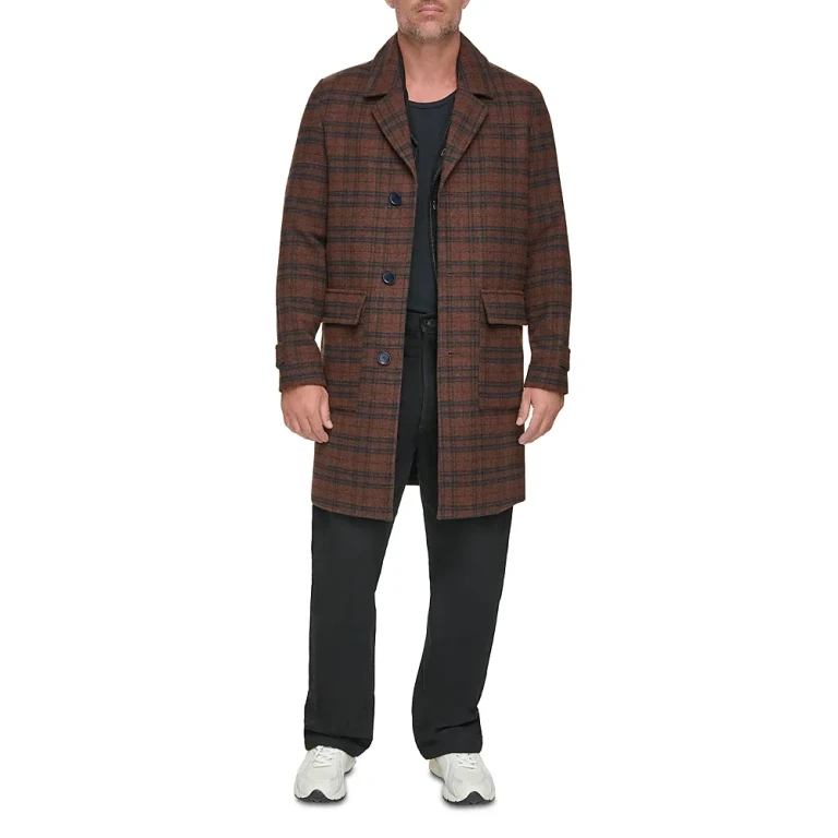 Andrew Marc Bexer Plaid Button Front Topper