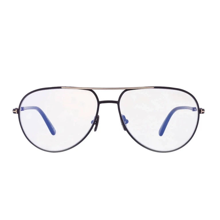 Tom Ford Blue Light Block Pilot Mens Eyeglasses FT5829-B 001 57