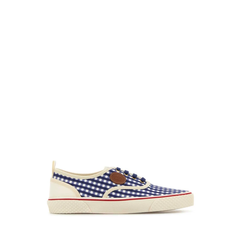 Valentino Garavani Printed Canvas Nojoke Sneakers Ivorybrightindigoivorycuoiovacchiv - Men