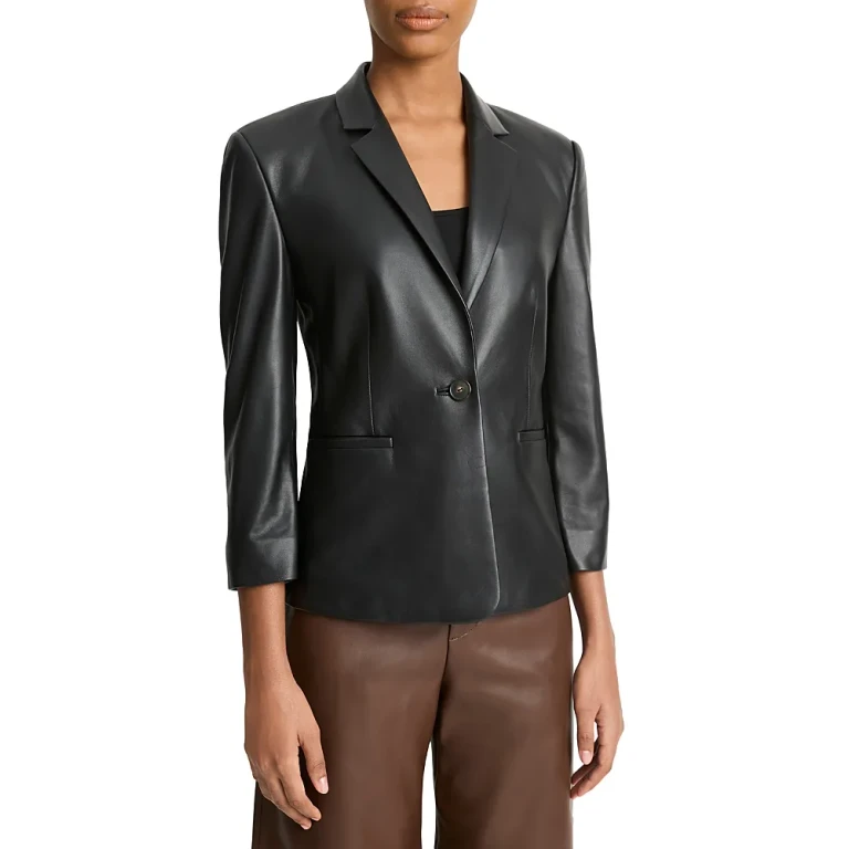 Vince Shrunken Leather Blazer