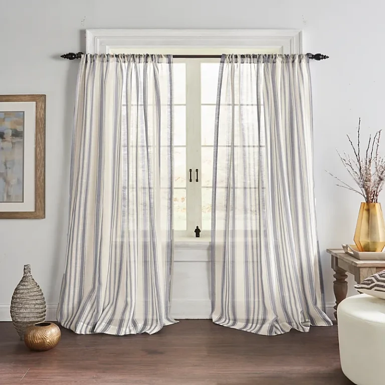 Elrene Home Fashions Hampton Striped Sheer Curtain Panel, 52 x 84