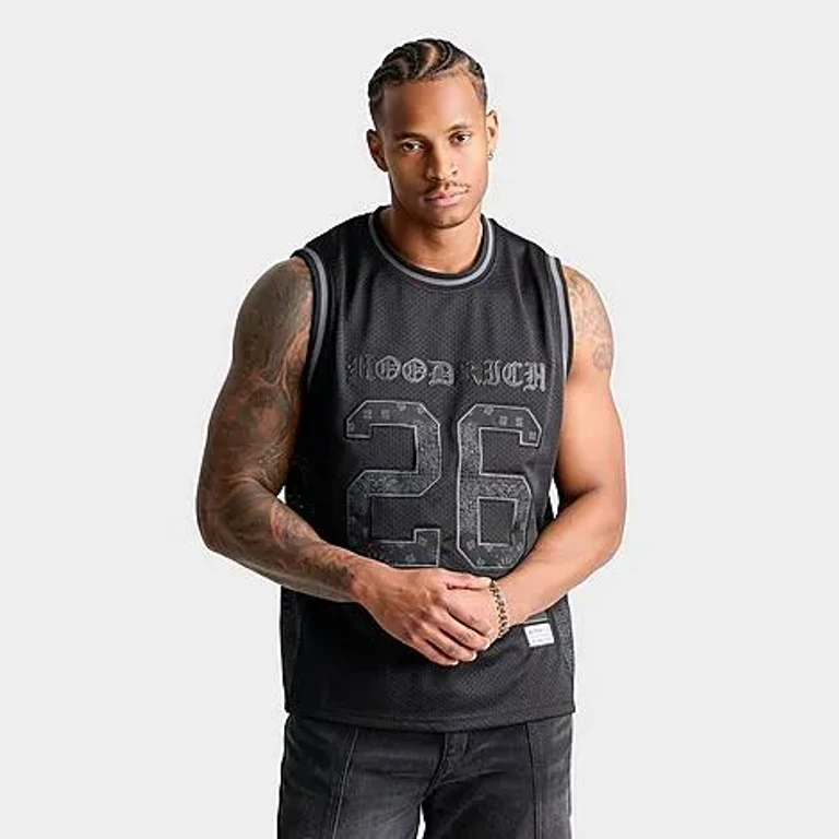 Hoodrich Men's Inkline Mesh Jersey in Black/Asphalt Size: Small