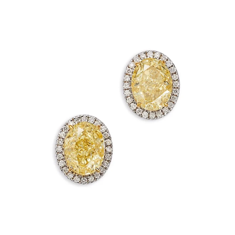 Luxe Collection Certified Lab Grown Diamond Earrings in 14K White & Yellow Gold, 3.14 tcw