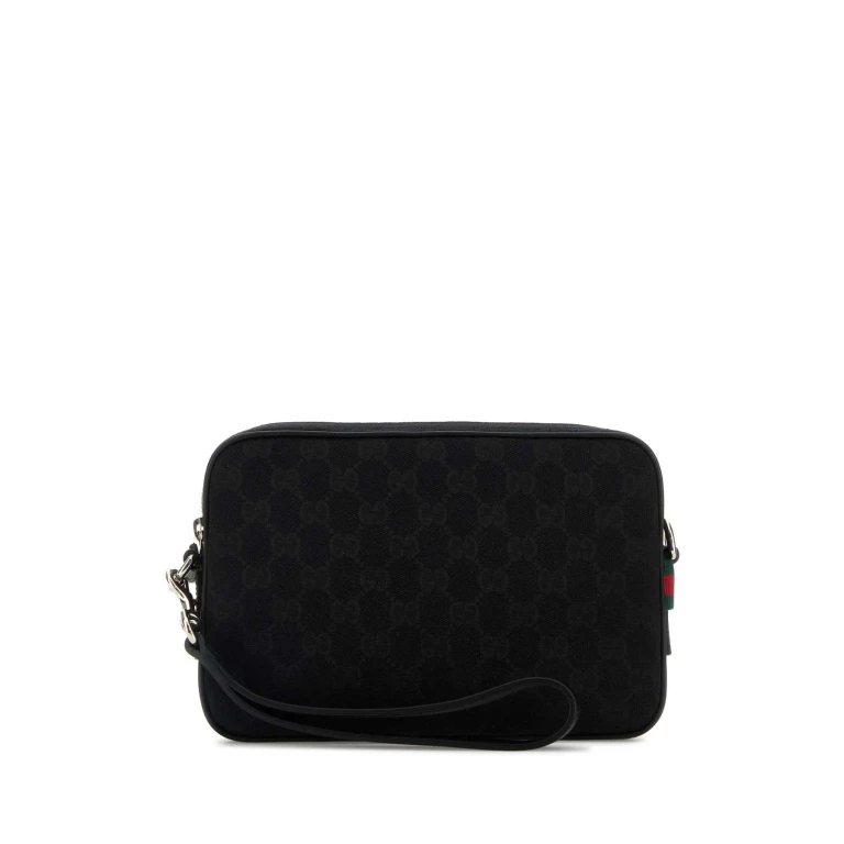 Gucci Black Gg Fabric Clutch