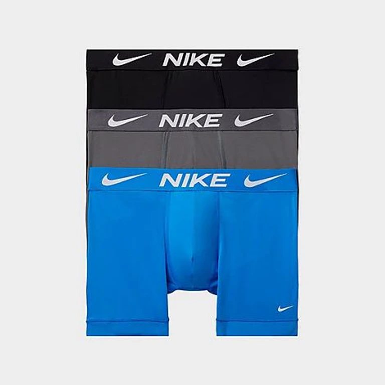 Nike Men's Dri-FIT Essential Micro Boxer Briefs (3-Pack) in Blue Size: XL