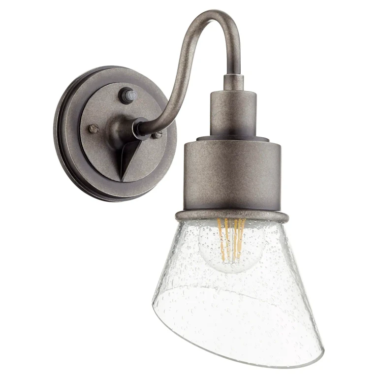 Quorum Torrey 1-Light 13" Outdoor Wall Light in Weathered Zinc