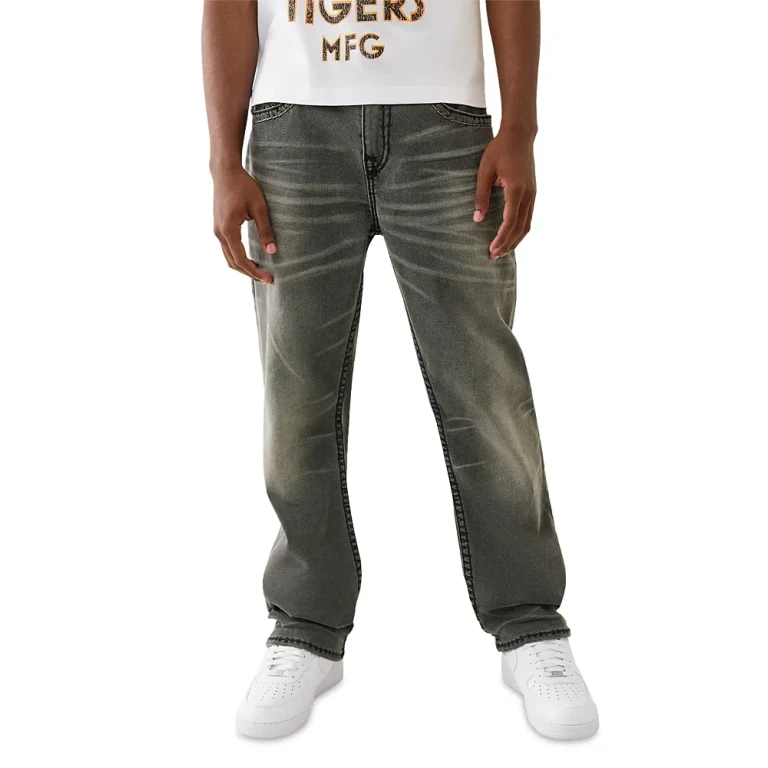 True Religion Bobby Super T Flap Baggy Jeans in Vintage Haul Gray