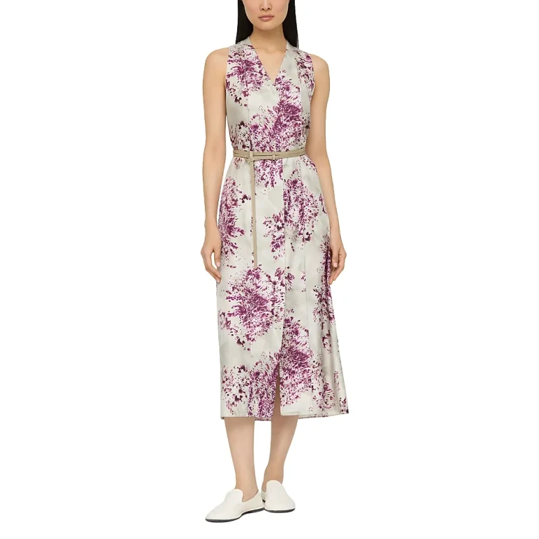 Lafayette 148 New York Silk Floral Button Front Dress