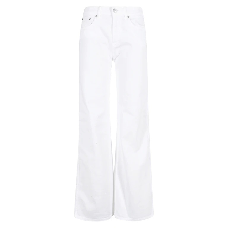 Department5 Pretender Pantalone Gamba Ampia White Cotone Fibra Di Gomma Jean - Women