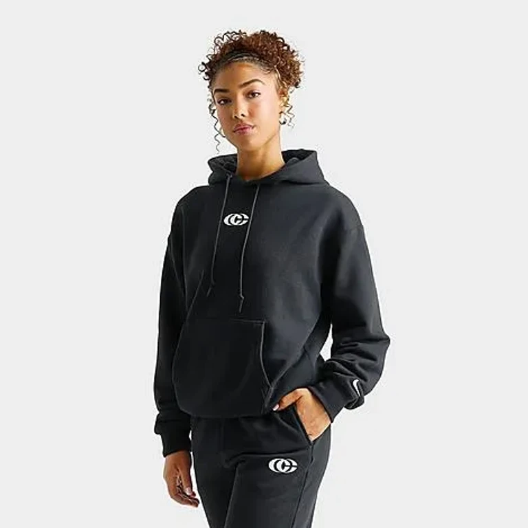 Nike Women's Caitlin Clark Premium Fleece Pullover Hoodie in Black/Sail Size: 2XL