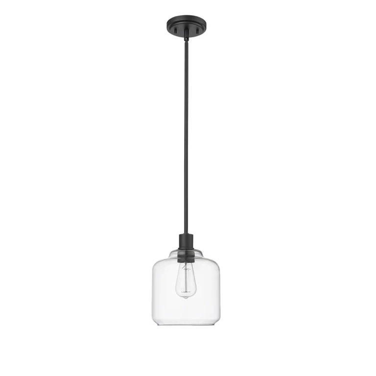 Matte Black One Light Mini-Pendant from the Asheville Collection
