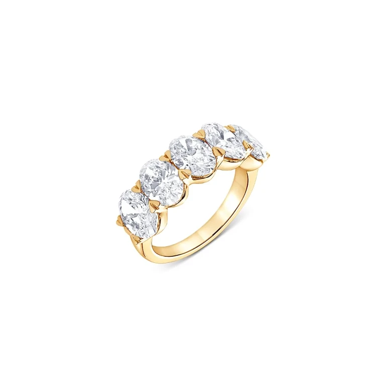 Certified Lab Grown Diamond Oval Band in 18K Yellow Gold, 5.0 tcw