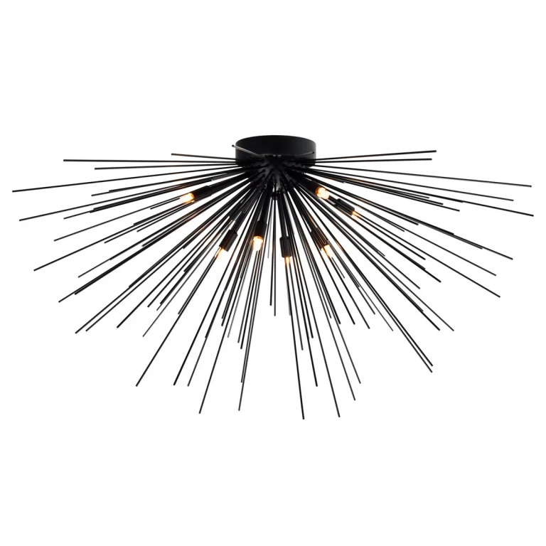 Black Eight Light Flush Mount from the Savannah Collection