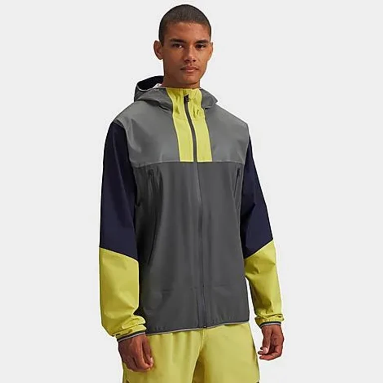 Under Armour Men's UA Halo Run Jacket in Castlerock/Washed Navy/Reflective Size: Small