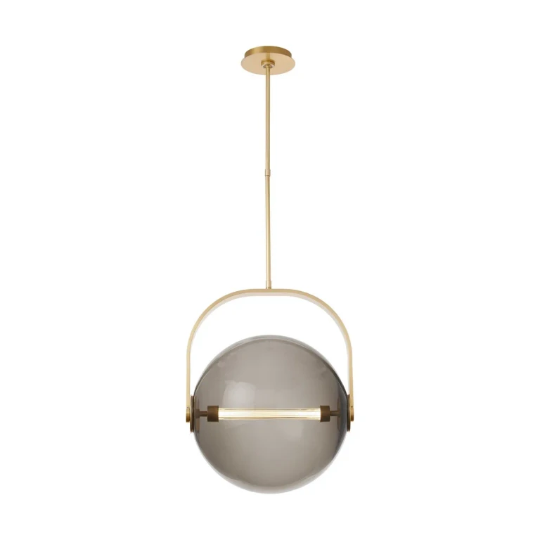 Natural Brass LED Pendant from the Fues Collection