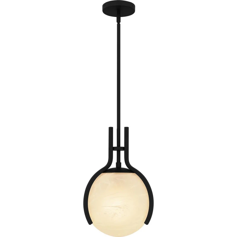 Matte Black One Light Pendant from the Quoizel Pendant Collection