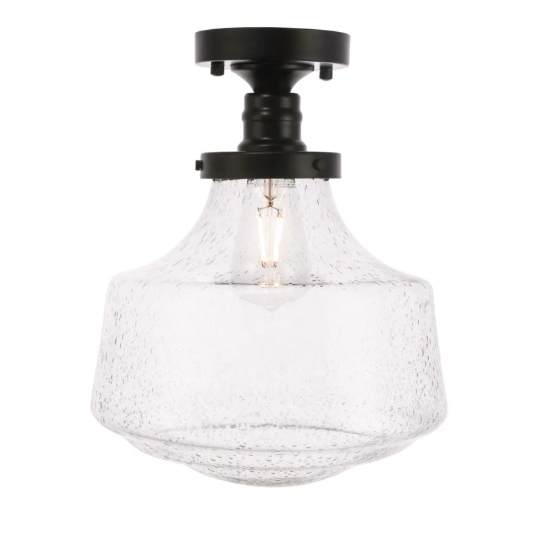 Black One Light Flush Mount from the Lyle Collection