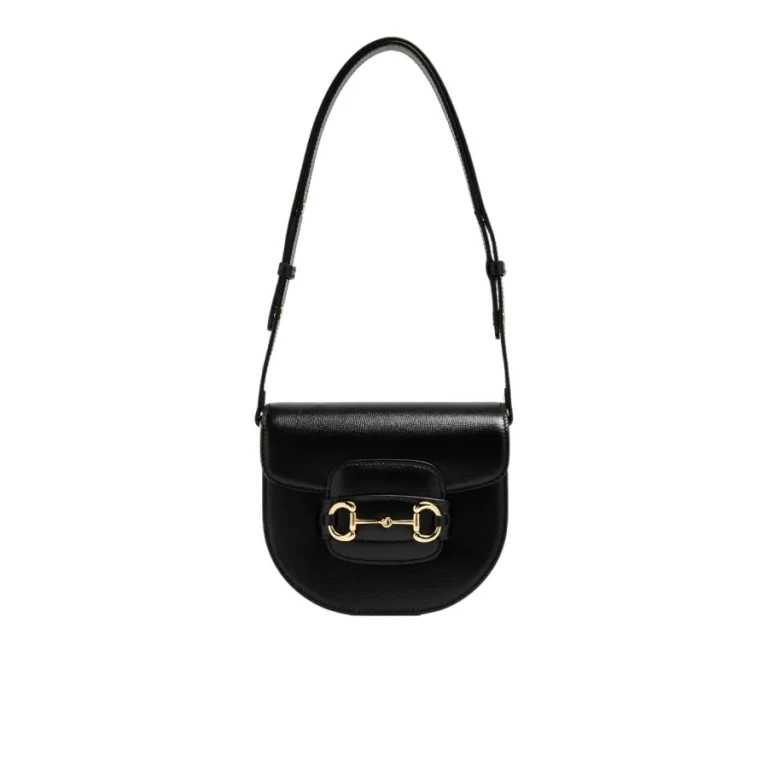 Black Leather Mini Gucci Horsebit 1955 Shoulder Bag