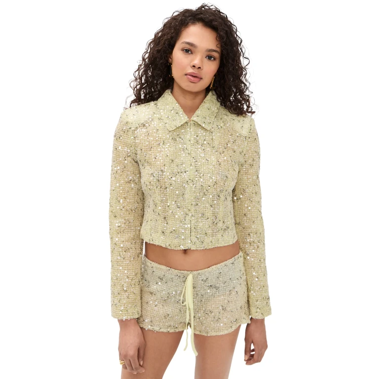 Lioness Slick Crop Jacket Lemontini XXS