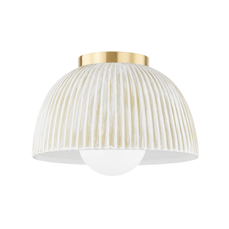 Aged Brass One Light Flush Mount from the Eloise Collection