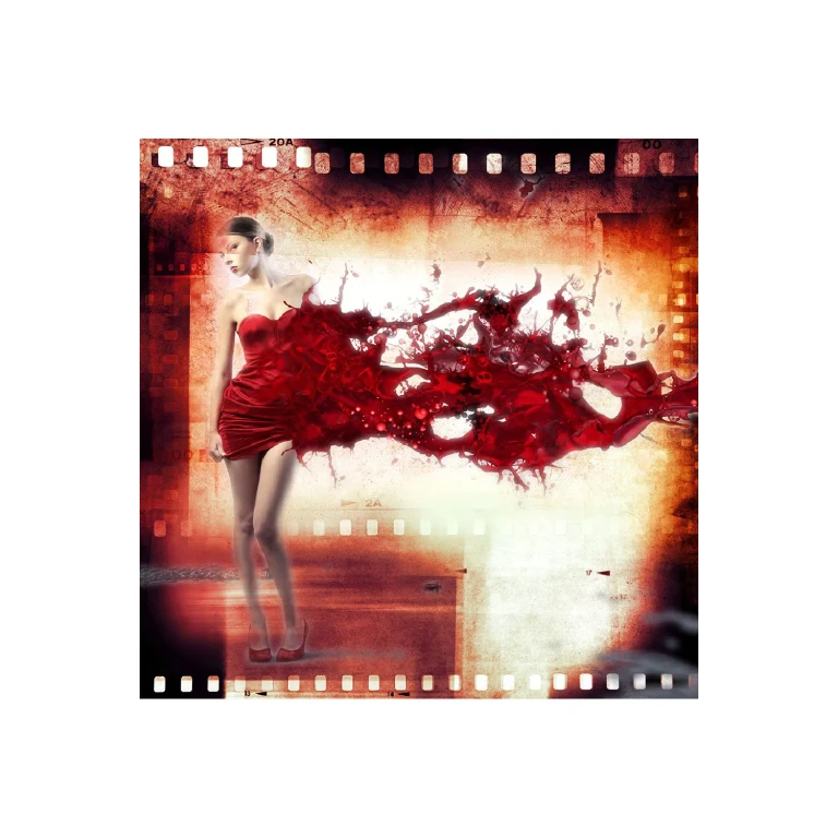 Female Photographic Artwork | Andrew Martin Liquid Red Dress