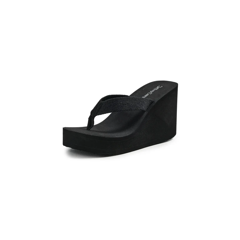 Jeffrey Campbell Astria 2 Wedge Thong Sandals Black 9.5