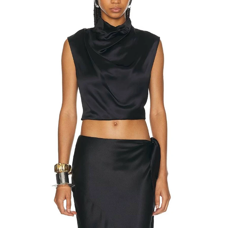 Saint Laurent Satin Halter Tank Top