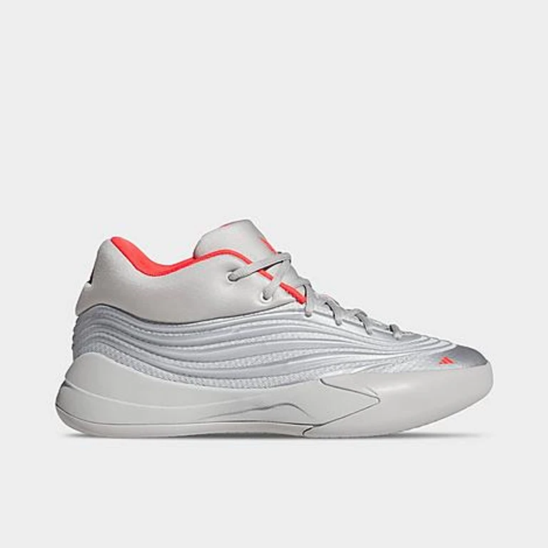 Men's Dame X Basketball Shoes in Silver Metallic/Grey/Lucid Red Size: 7.0