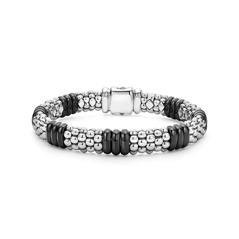 Lagos Sterling Silver Black Caviar Black Ceramic Beaded Bracelet