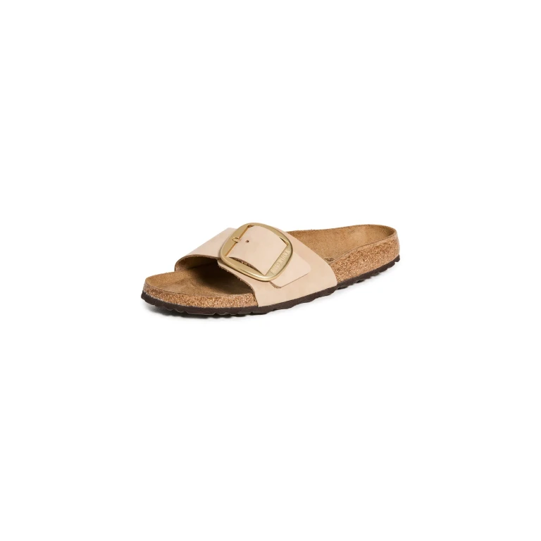 Birkenstock Madrid Big Buckle Raffia Sandals