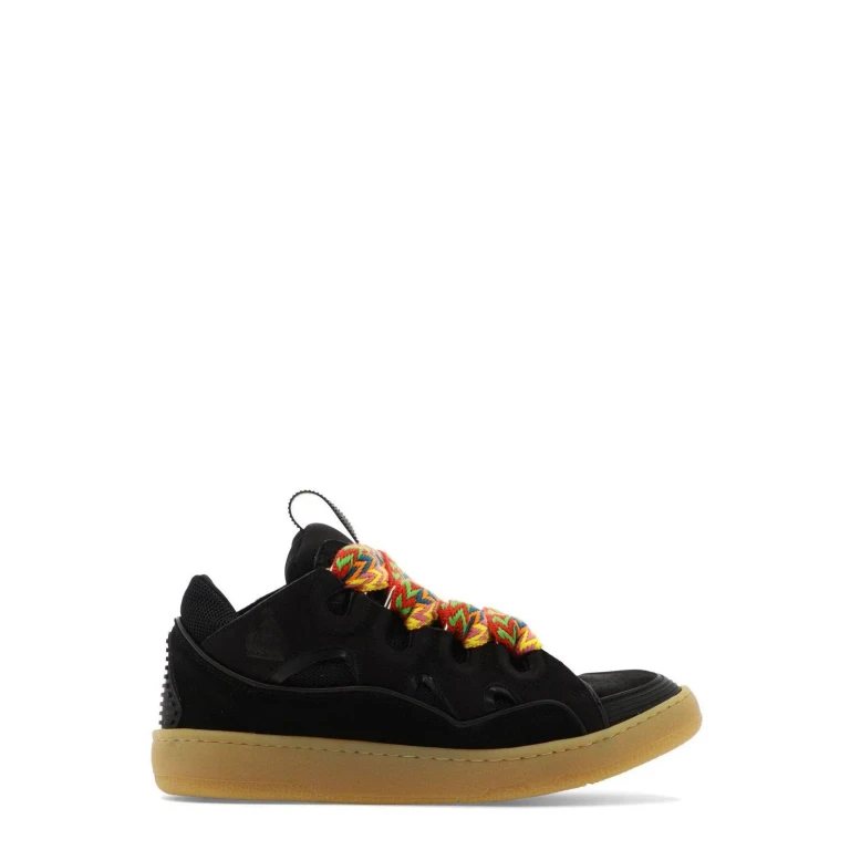 Lanvin Curb Panelled Lace-up Sneakers