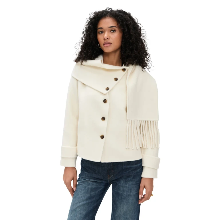 Line & Dot Sofia Scarf Jacket Cream L